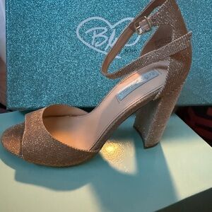 Betsey Johnson Gold Glitter Heels